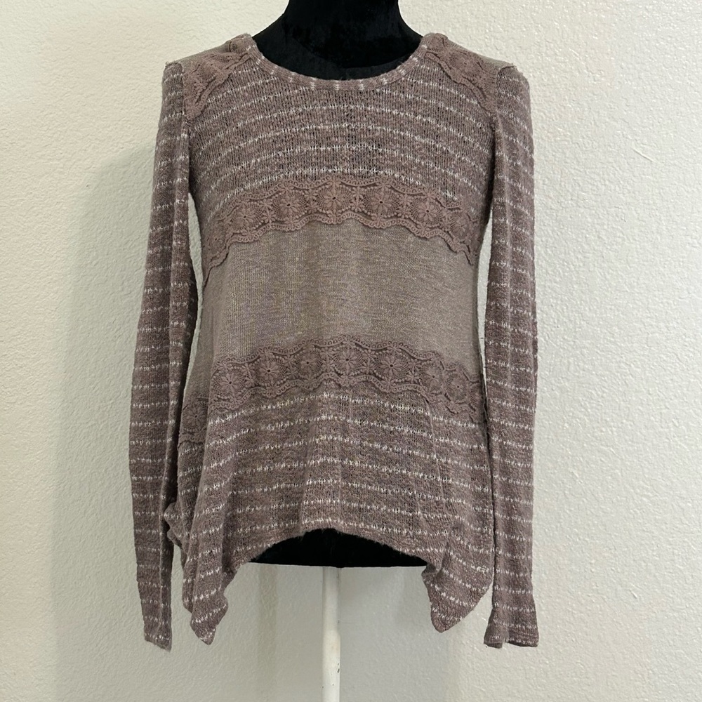 American Rag Lace Trim Knit Top